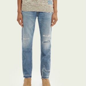 Scotch & Soda men’s Ralston distressed Slim Straight Jeans 30x29(inseam)